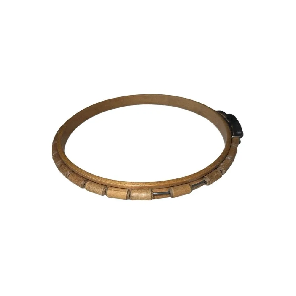 Embroidery Hoop RARE Latch Lock Tension Wood Bead Outer Ring Vintage Hardwood 6